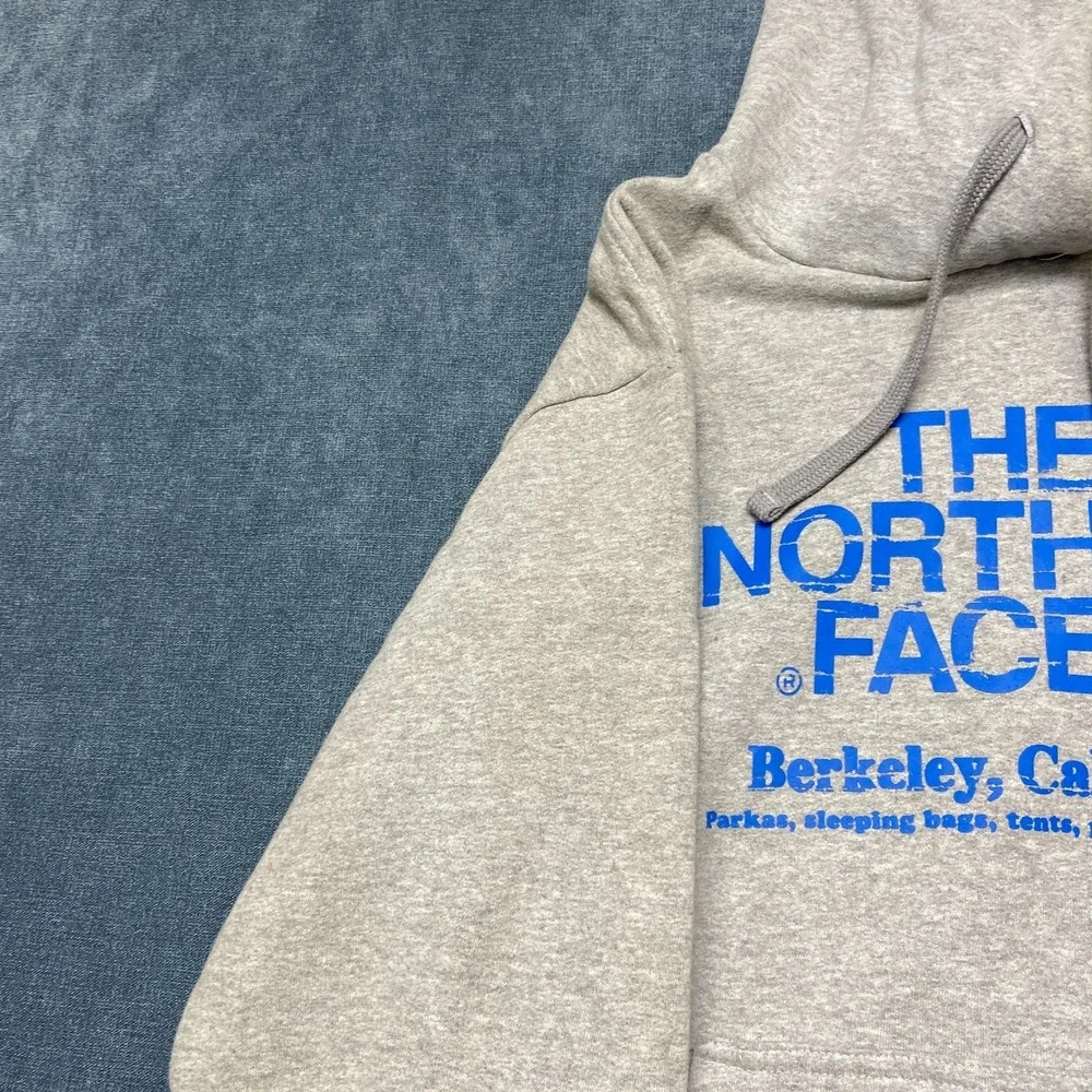 The North Face Hoodie Mens Medium Heather Gray Fleece Lined Kangaroo Pockets